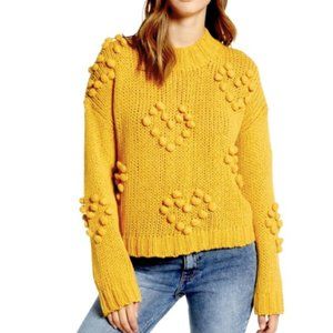 Sweater Heart Pom Pom NWT Small